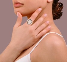 FRED HARVEY STERLING SILVER BUTTON SNAKE STAMP RING SIZE 6 - Additional view 4