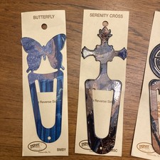 Lot Of 4 Metal Enamel Bookmarks Tazart, Fred Harvey Circle Of Life, Cross, - Additional view 1