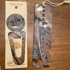 Lot Of 4 Metal Enamel Bookmarks Tazart, Fred Harvey Circle Of Life, Cross, - Additional view 2