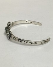 Fred Harvey Era Thunderbird Sterling Silver Turquoise Childs Cuff Bracelet - Additional view 1