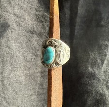 Fred Harvey Thunderbird Ring - Size 7 Bell Trading Post, Sterling & Turquoise, - Additional view 6