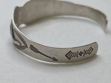 Vintage Navajo Fred Harvey Turquoise Snake Arrow Sterling Silver Cuff Bracelet - Additional view 2
