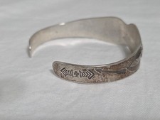 Vintage Navajo Fred Harvey Turquoise Snake Arrow Sterling Silver Cuff Bracelet - Additional view 12