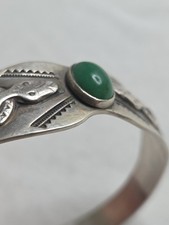 Vintage Navajo Fred Harvey Turquoise Snake Arrow Sterling Silver Cuff Bracelet - Additional view 7