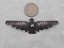 VINTAGE FRED HARVEY ERA NAVAJO STAMPED STERLING SILVER 3 1/2