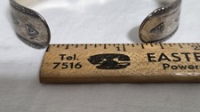 Vintage Fred Harvey Era Navajo Stamped Sterling Turquoise Cuff Bracelet 1940's - Additional view 4