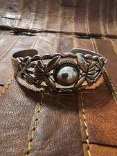 Vintage Fred Harvey Era Navajo Sterling Silver Cuff Bracelet – 22g Hand Stamped