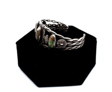 Vintage Fred Harvey ERA green turquoise cuff bracelet 31.6g - Additional view 1