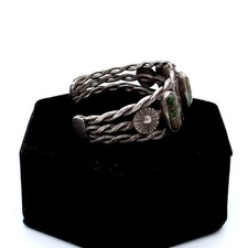 Vintage Fred Harvey ERA green turquoise cuff bracelet 31.6g - Additional view 2