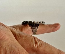 Native Old Pawn Zuni Sterling Silver PETIT POINT Turquoise CLUSTER Ring Size 7 - Additional view 4