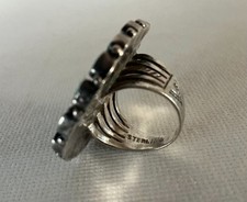 Native Old Pawn Zuni Sterling Silver PETIT POINT Turquoise CLUSTER Ring Size 7 - Additional view 5