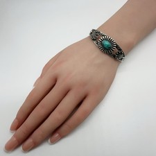 VTG Fred Harvey Era Navajo Sterling Silver Turquoise Cuff Bracelet 16.9g #gcc - Additional view 1