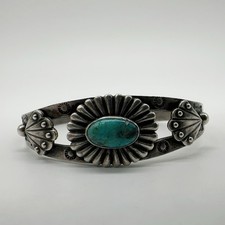 VTG Fred Harvey Era Navajo Sterling Silver Turquoise Cuff Bracelet 16.9g #gcc - Additional view 2
