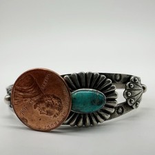 VTG Fred Harvey Era Navajo Sterling Silver Turquoise Cuff Bracelet 16.9g #gcc - Additional view 3