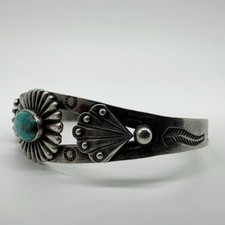VTG Fred Harvey Era Navajo Sterling Silver Turquoise Cuff Bracelet 16.9g #gcc - Additional view 6