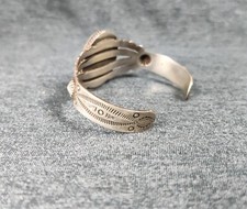 1900s Native American Sterling Silver Petrified Wood Cuff Bracelet Fred Harvey - Additional view 13