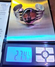 1900s Native American Sterling Silver Petrified Wood Cuff Bracelet Fred Harvey - Additional view 15