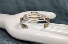 1900s Native American Sterling Silver Petrified Wood Cuff Bracelet Fred Harvey - Additional view 5
