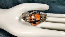 1900s Native American Sterling Silver Petrified Wood Cuff Bracelet Fred Harvey - Additional view 7