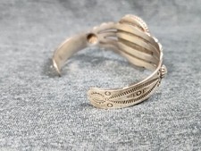 1900s Native American Sterling Silver Petrified Wood Cuff Bracelet Fred Harvey - Additional view 8