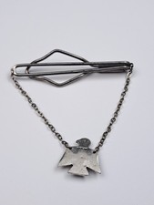Vintage 1930s-40s Navajo Fred Harvey Era Sterling Turquoise Thunderbird Tie Clip - Additional view 3