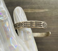 Vintage Fred Harvey Era Sterling Silver Turquoise Stone Cuff Bracelet - Additional view 4