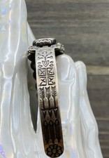 Vintage Fred Harvey Era Sterling Silver Turquoise Stone Cuff Bracelet - Additional view 9