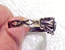 VINTAGE STERLING SILVER FRED HARVEY BRACELET WITH TURQUOISE - Additional view 1