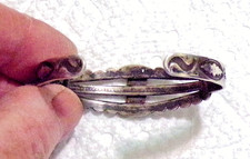 VINTAGE STERLING SILVER FRED HARVEY BRACELET WITH TURQUOISE - Additional view 2