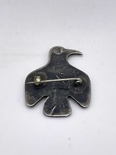 Vintage Navajo Whirling Log Thunderbird Fred Harvey Era Silver Pin Brooch 925 - Additional view 1