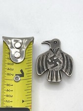 Vintage Navajo Whirling Log Thunderbird Fred Harvey Era Silver Pin Brooch 925 - Additional view 2