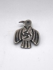 Vintage Navajo Whirling Log Thunderbird Fred Harvey Era Silver Pin Brooch 925