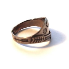Vtg Navajo style Fred Harvey era Sterling Silver Thunderbird Arrow Ring sz7 - Additional view 3