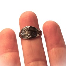 Vtg Navajo style Fred Harvey era Sterling Silver Thunderbird Arrow Ring sz7 - Additional view 4