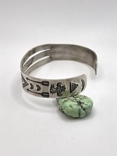 3 Row FRED HARVEY ERA Navajo WHIRLING LOGS Sterling Bracelet 6.5” Native Made - Additional view 2