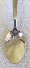 Navajo Indian Fred Harvey Sterling Silver Turquoise Bell Trading Souvenir Spoon - Additional view 1