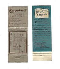 2 Fred Harvey   Matchcovers   Union Station Los Angeles & Hotel La Fonda - Additional view 1
