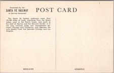 SANTA FE RAILWAY System / Fred Harvey Postcard U.S. MAP by Rand McNally c1920s - Additional view 1