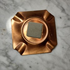 vintage Fred Harvey Era copper ashtray W/embossed Hopi ceremonial Cactus dancer - Additional view 1