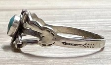Vintage Fred Harvey Sterling Silver Turquoise Crossed Arrow Band Ring, Size 7 - Additional view 2