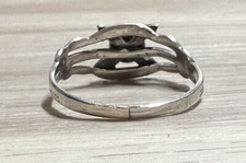 Vintage Fred Harvey Sterling Silver Turquoise Crossed Arrow Band Ring, Size 7 - Additional view 3