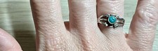 Vintage Fred Harvey Sterling Silver Turquoise Crossed Arrow Band Ring, Size 7 - Additional view 8