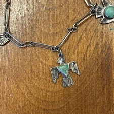 Vintage Native American Turquoise Bracelet Sterling Silver Fred Harvey Era  - Additional view 2