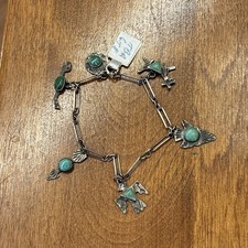 Vintage Native American Turquoise Bracelet Sterling Silver Fred Harvey Era  - Additional view 11