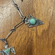 Vintage Native American Turquoise Bracelet Sterling Silver Fred Harvey Era  - Additional view 4