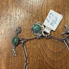 Vintage Native American Turquoise Bracelet Sterling Silver Fred Harvey Era  - Additional view 6