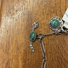 Vintage Native American Turquoise Bracelet Sterling Silver Fred Harvey Era  - Additional view 7