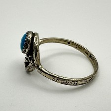 Fred Harvey Era STG 925 Sterling Silver Pear Turquoise Southwest Ring Size 6.5 - Additional view 2