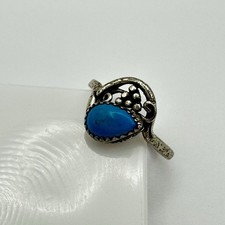 Fred Harvey Era STG 925 Sterling Silver Pear Turquoise Southwest Ring Size 6.5 - Additional view 11