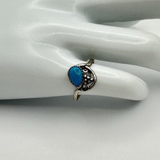 Fred Harvey Era STG 925 Sterling Silver Pear Turquoise Southwest Ring Size 6.5 - Additional view 12